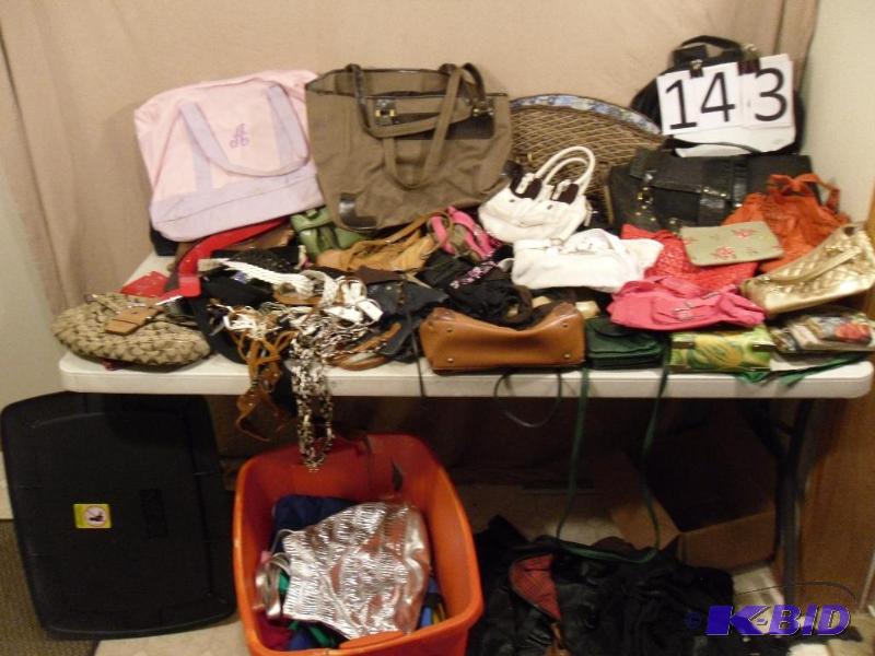 Large Lot of Assorted Purses, Wallets, Belts,...