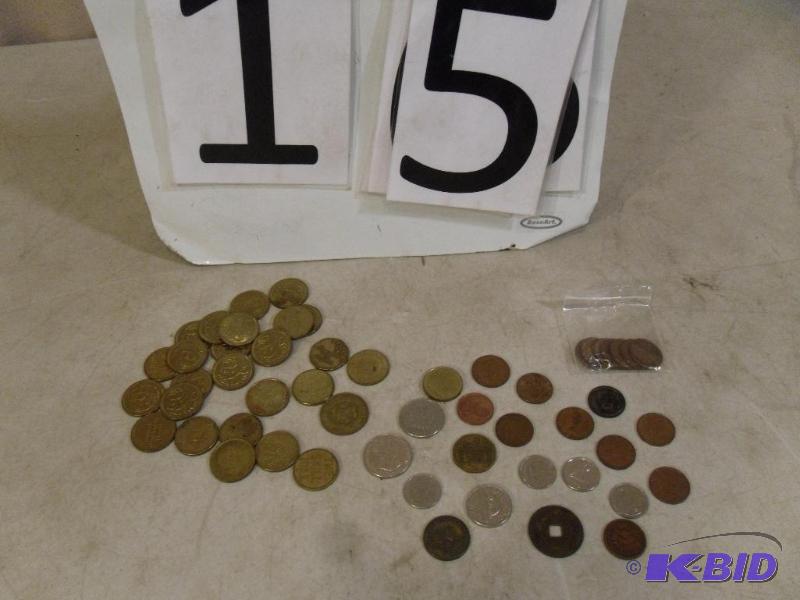 Lot of Assorted Coins and Tokens. Foreign-&nb...