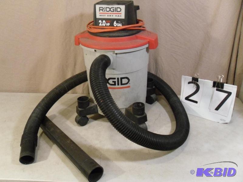 6 Gallon 2HP Rigid Wet Dry Vac. Tested and Wo...