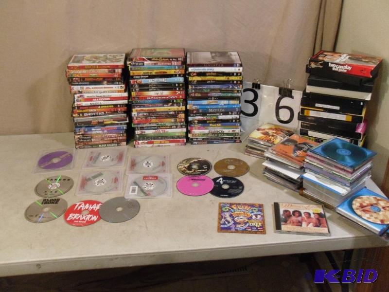 Lot of DVDs (well over 60 dvds), CDS,&nbspan...