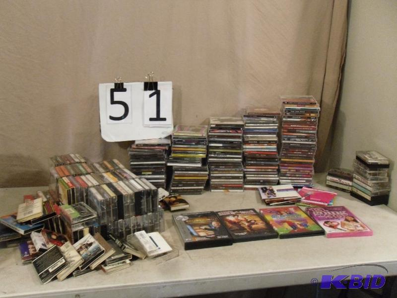 Large Lot of CDs, DVSs, and Tape. See pics f...