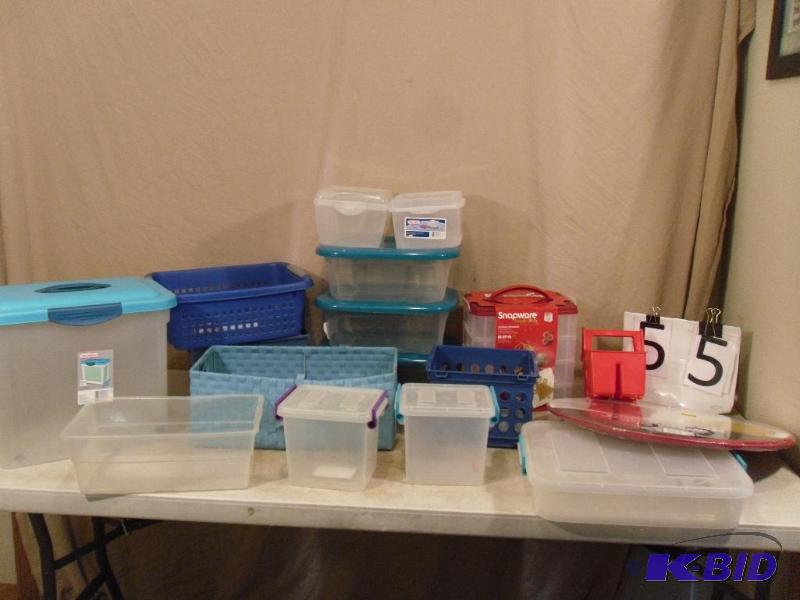 Lot of Assorted Storage Containers and Organi...