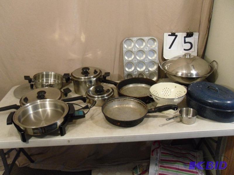 Large Lot of Assorted Pots and Pans. All need...