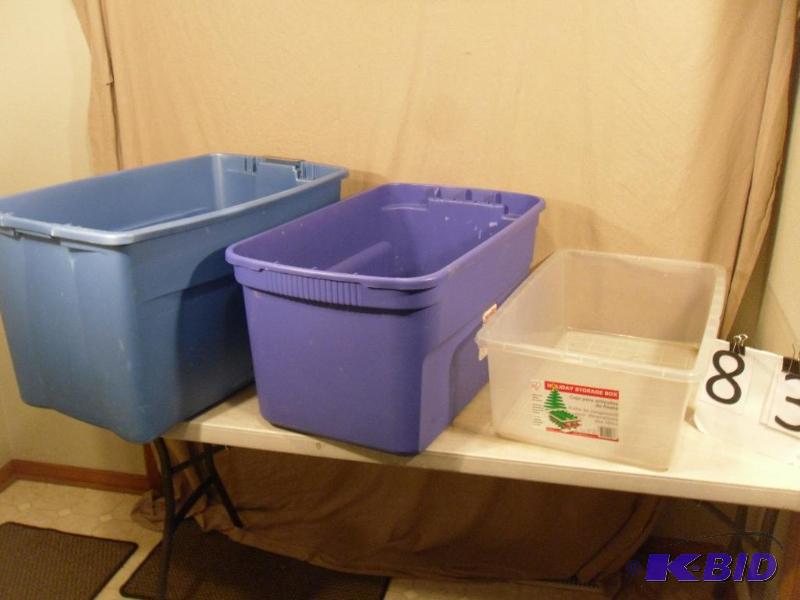 Lot of 3 Assorted Totes. No lids. All need to...