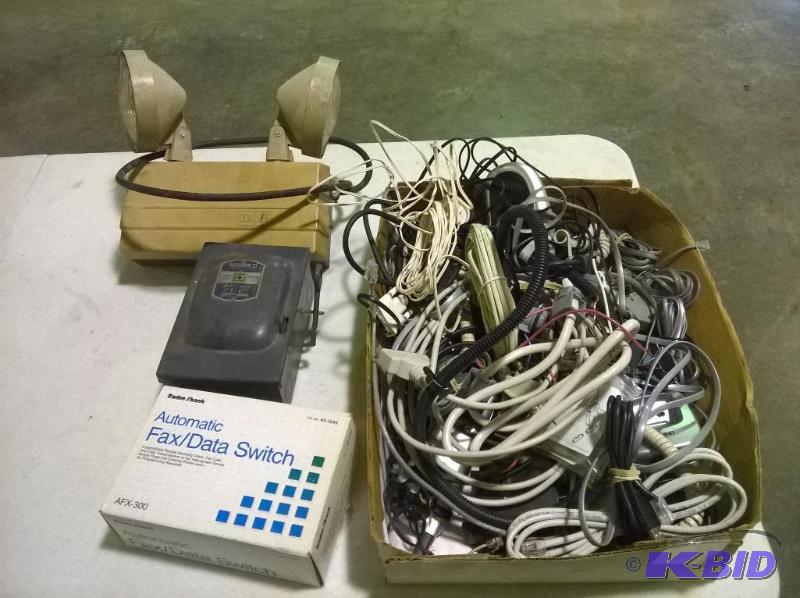 lot 153 image: Lot of Communications Wiring, Sm Breaker, & Security Light