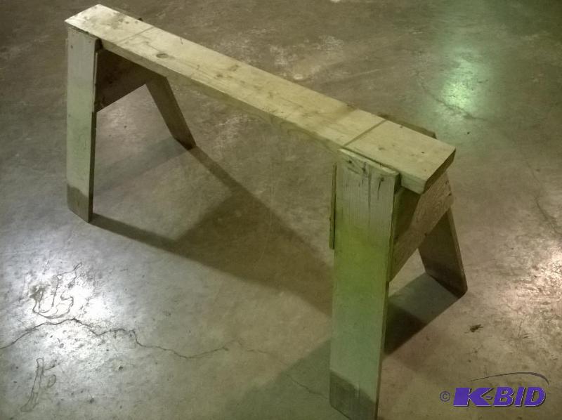 lot 194 image: Large Wooden Sawhorse, 50in L, 28in Tall