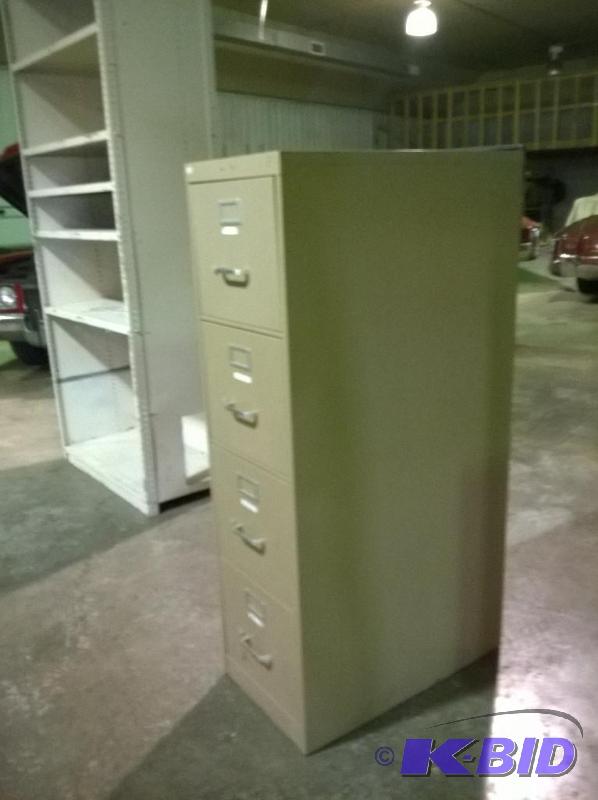 lot 196 image: 4-drawer File Cabinet, tan