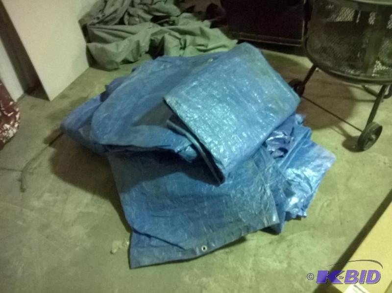 lot 215 image: Large Lot of Blue Tarps