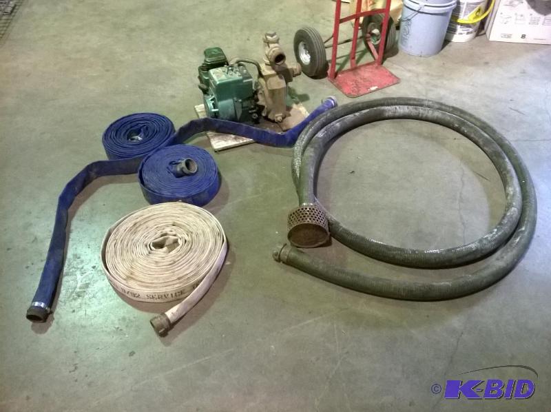 lot 247 image: 3hp Trash Pump with Hoses