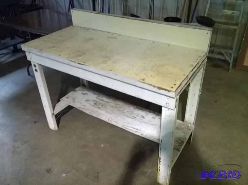lot 27 image: Workbench with Backsplash, 48in x 24in x 40in