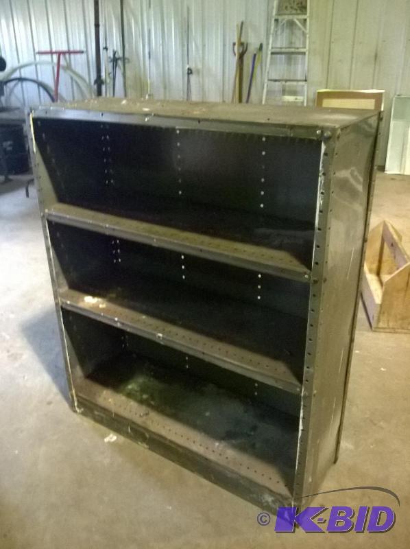 lot 28 image: Green Metal Shelf, 36in x 12in x 43in
