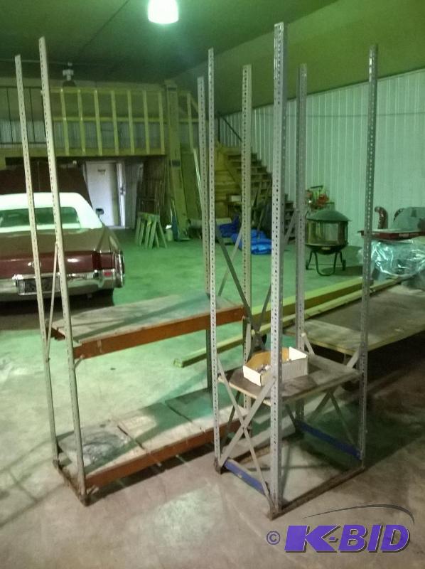 lot 38 image: Shelving Units with Box of Shelf Clips, 25x20x85 & 44x18x85