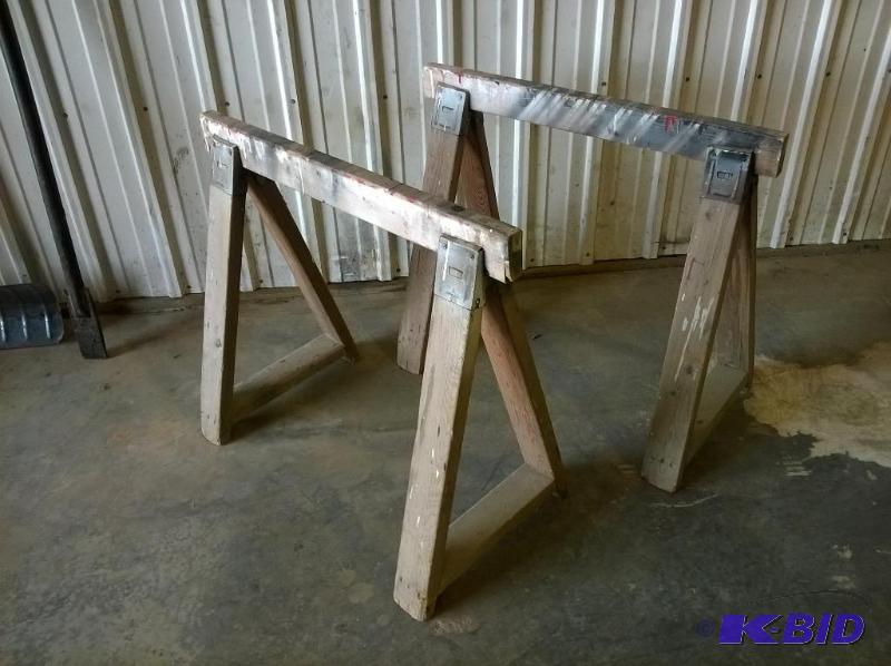 lot 59 image: Wooden Saw Horses, 2