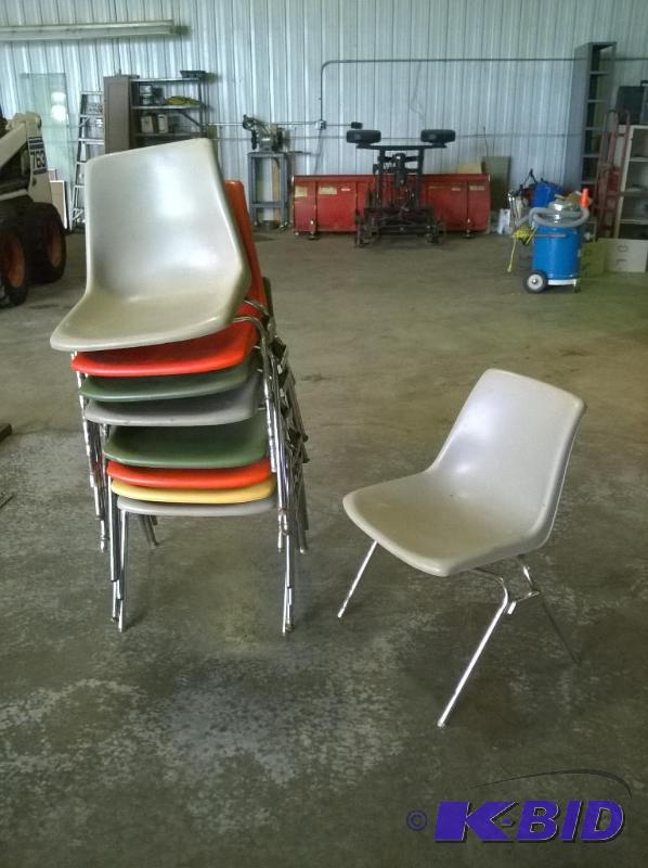 lot 60 image: Stackable Chairs, Lot of 9