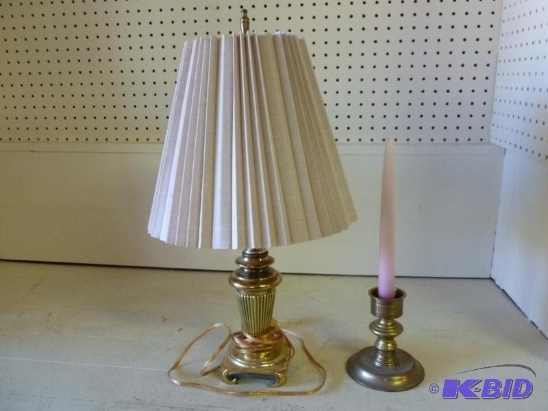 lot 127 image: This lot consists of a cast brass dresser lam...