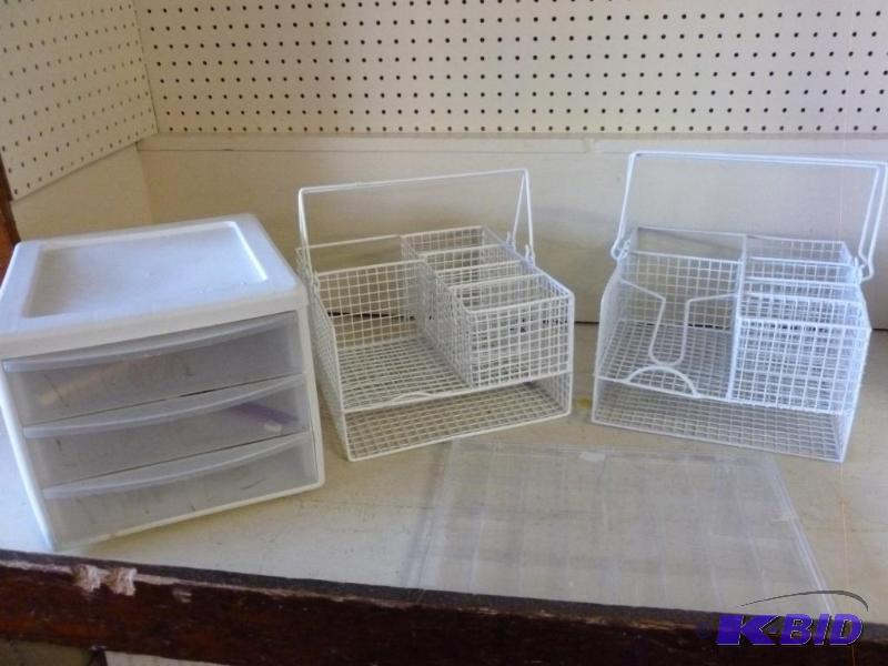 lot 134 image: This lot consists of two coated wire basket o...
