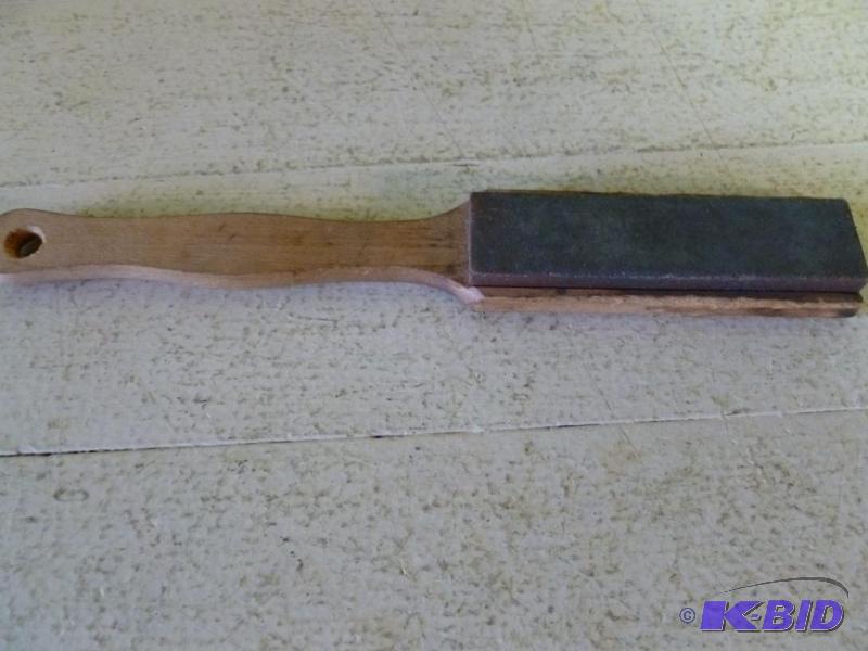 lot 53 image: Vintage wood handled knife sharpener 9 14&qu...