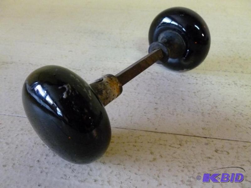 lot 71 image: Antique porcelain door knob hardware 5 34&qu...