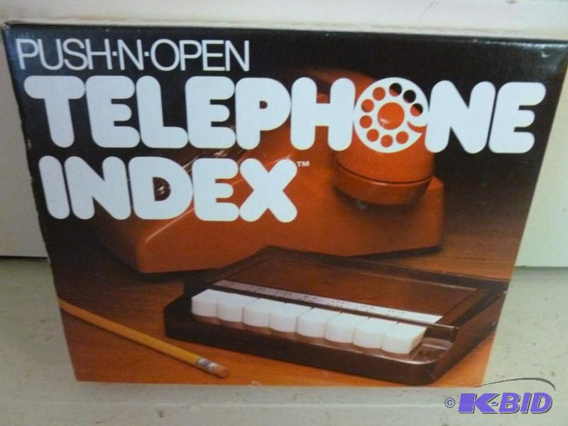 lot 95 image: W.A Stratford push-n-open telephone index, br...