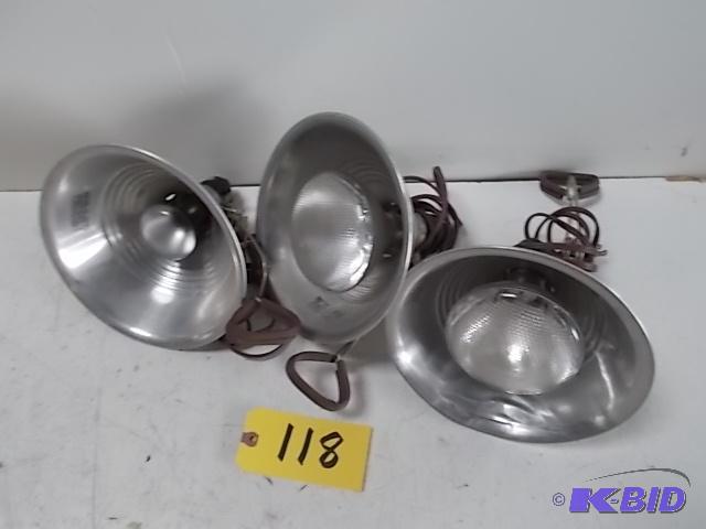 lot 118 image: (3) Clamp-On Work Lights...