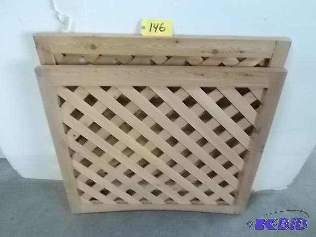 lot 146 image: (2) Cedar Panels, 40 x 40 & 40 x 36...