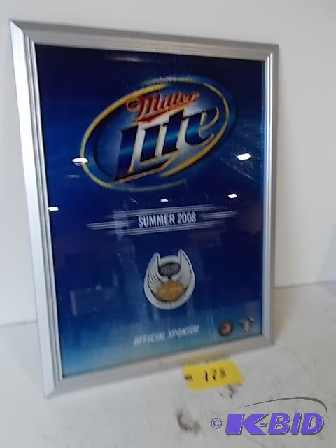 lot 173 image: Miller Lite  Harley Davidson Sign, 27 x 21...