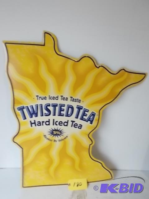 lot 180 image: 3 Twisted Tea Tin Sign...