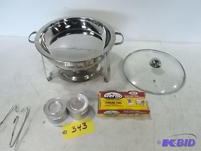 lot 343 image: Chafing Dish with (4) Sterno...