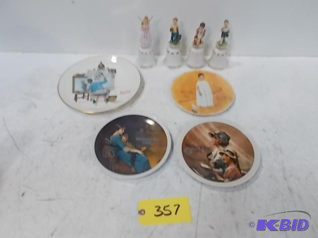 lot 357 image: Norman Rockwell Plates & Bells, (8) pcs....