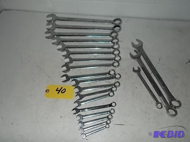 lot 40 image: Asstd Combination Wrenches, 9-12, 12, 14-17,...