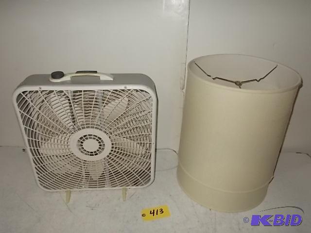 lot 413 image: (2) Lamp Shades & Fan...