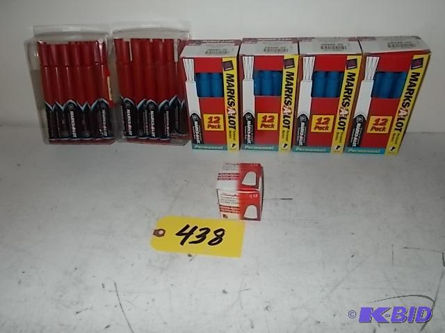 lot 438 image: Asstd Markers & Rubber Finger Tips...