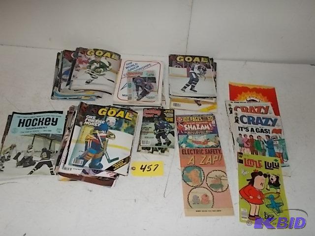lot 457 image: Hockey Magazines & Comic Books...