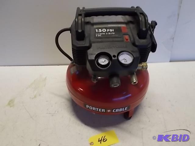 lot 46 image: Porter Cable Air Coompressor, Needs Repair...