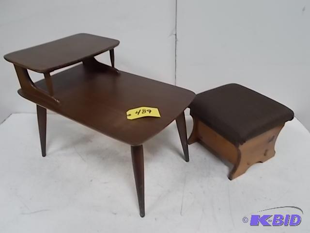 lot 489 image: Foot Stool & End Table...