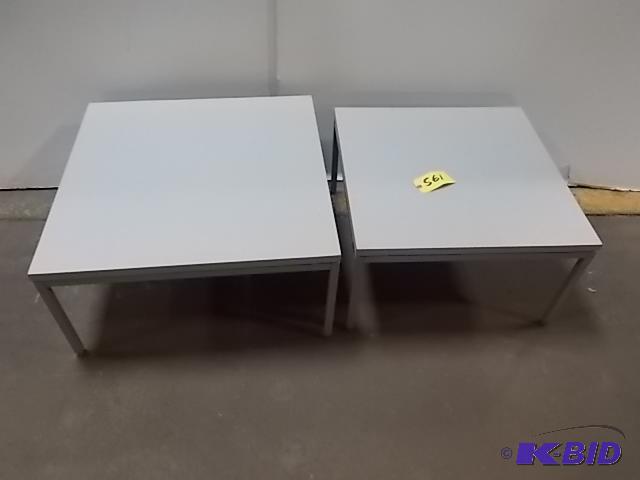 lot 561 image: (2) Tables, 15" High, 30 x 30 & 26 x...