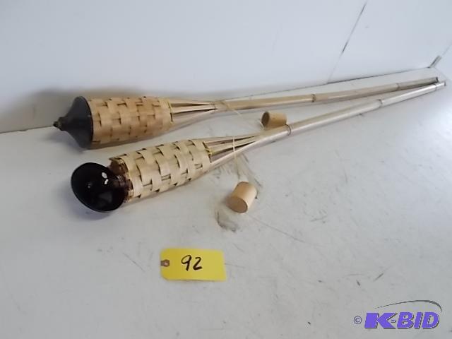lot 92 image: (2) 5 Tiki Torches, New...