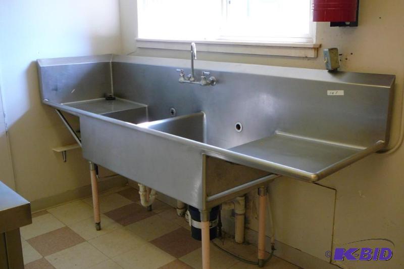 lot 101 image: Stainless steel sink with 12 horse power ISE...