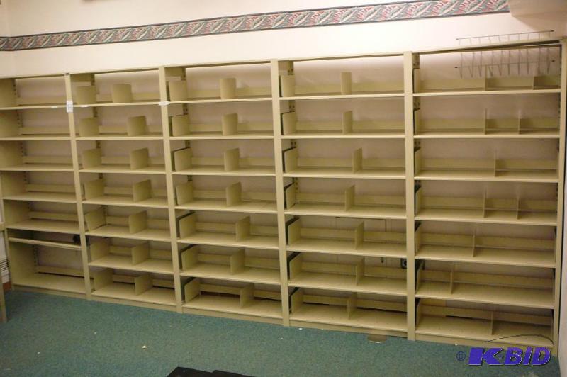 lot 117 image: Metal shelving 15ft L x 12&quotD x 76&quotT...