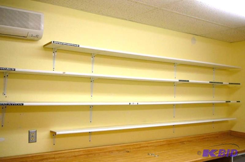 lot 13 image: White shelving and brackets 2- 10&quotW x 10...