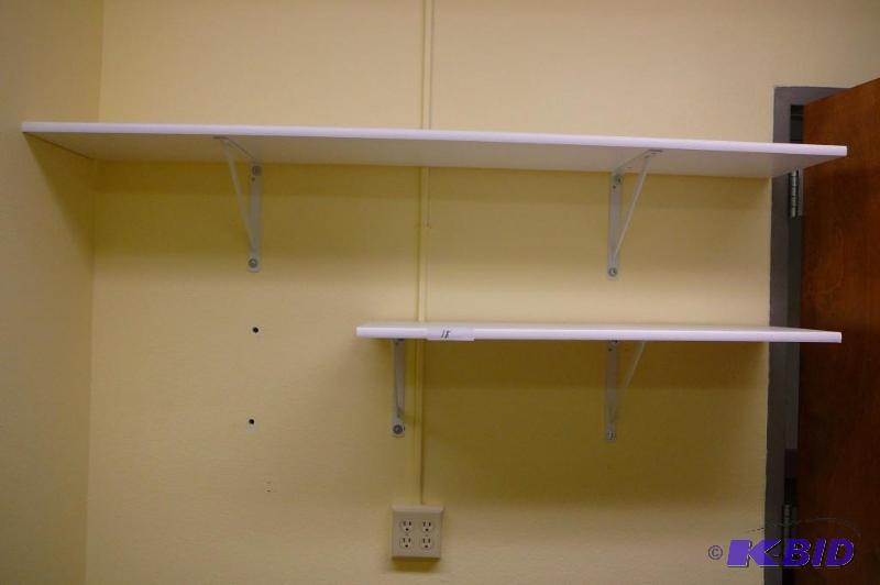 lot 18 image: 1- 37&quotL x 15&quotD white shelving ...