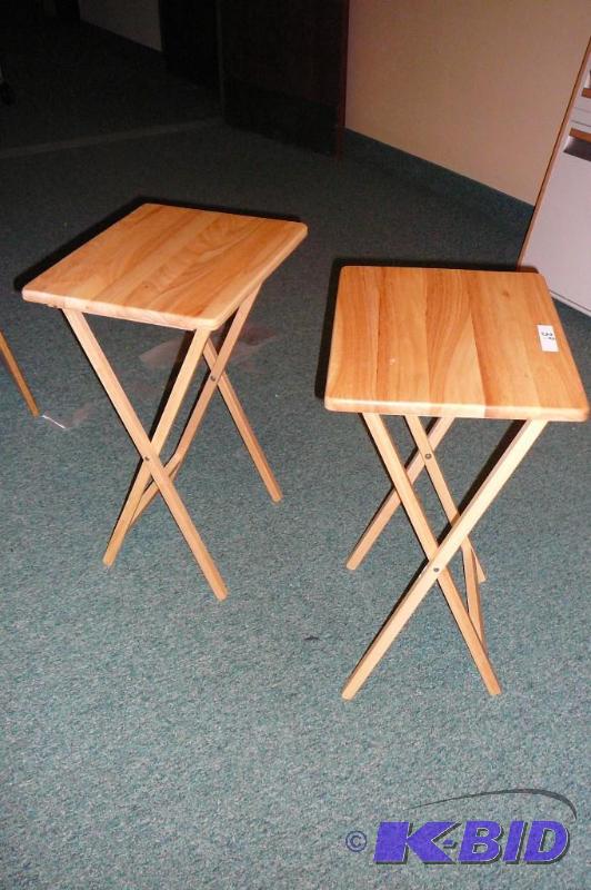 lot 39 image: 2 Wooden TV trays ...