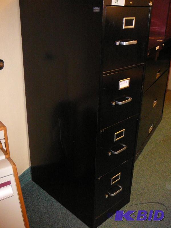 lot 43 image: Hon 4 drawer metal filing cabinet  ...