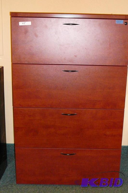 lot 45 image: Cherryman wooden 4 drawer filing cabinet 36-1...