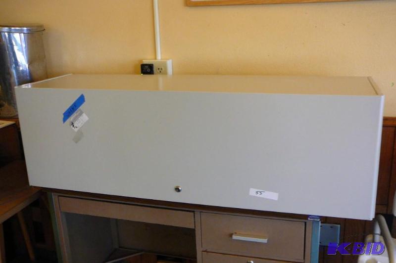 lot 55 image: Grey metal wall hanging filing cabinet 48&quo...