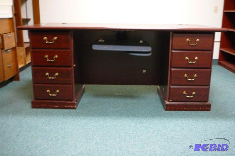 lot 7 image: office desk 5 drawers and keyboard mounting b...