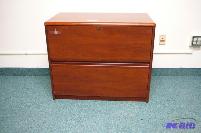 lot 8 image: Bush brand 2 &nbspdrawer wooden filing cabin...
