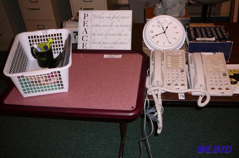 lot 95 image: Lot of misc. items, telephone,pin boards, pic...