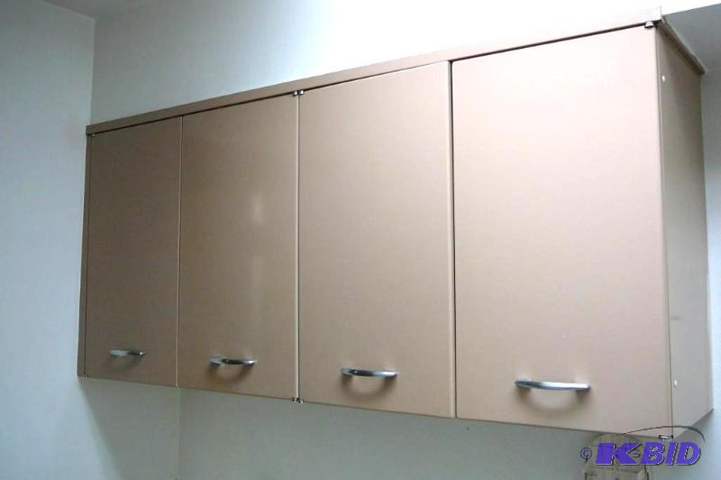 lot 179 image: Upper metal cabinets with shelves 55&quotL x...
