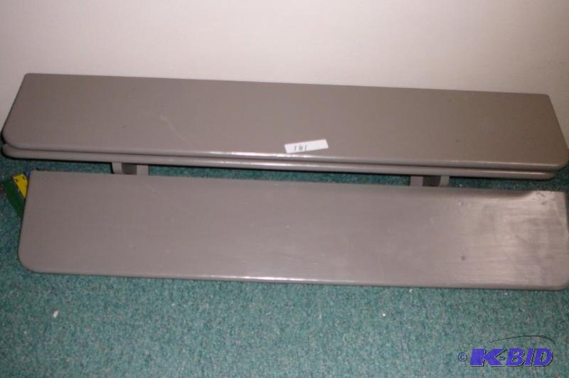 lot 181 image: 3 wooden shelves grey 4FT&nbspL x 9&quotW...
